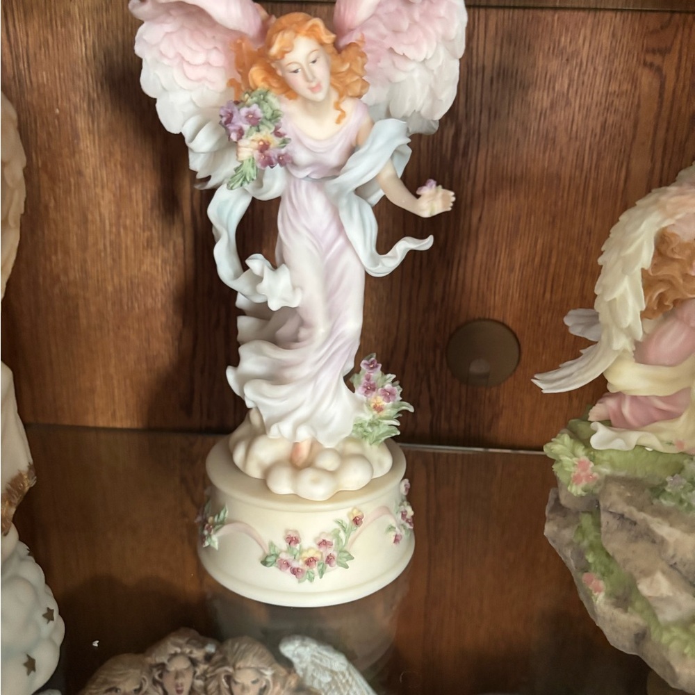 Elegant Angel Figurine with Pink Wings
